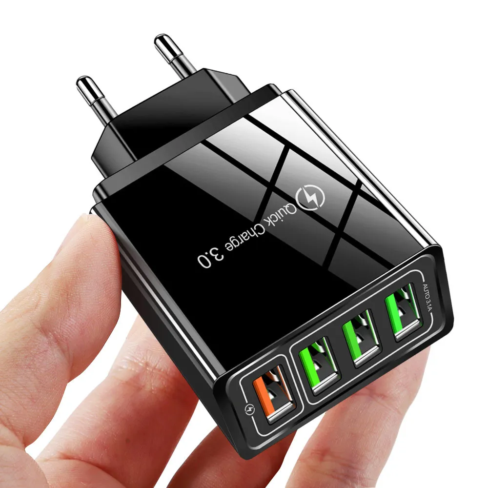 Chargeur iPhone 3A Qualcomm Quick Charge 3.0 avec câble lightning - Blanc - Français