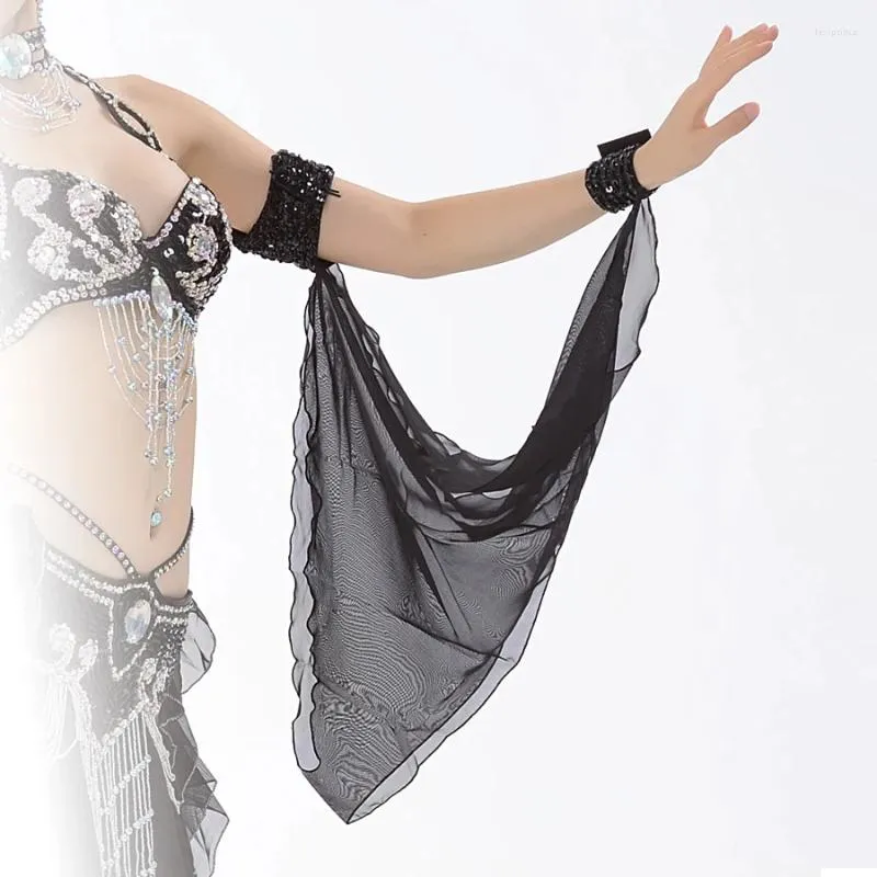 Scene Wear Women Belly Dance Arm ärmar Chiffon Dancing Costume Accessory 12 Färger till försäljning