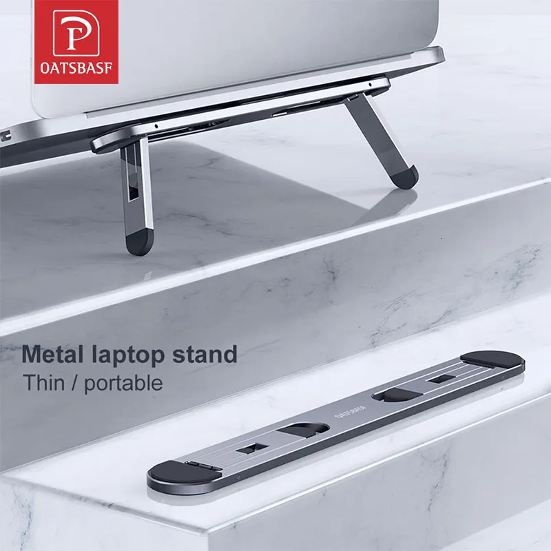 Tablet PC Stands Oatsbasf Laptop Stand Voor MacBook Air Pro Ondersteuning Tablet Draagbare Notebook Stand Mini Riser Opvouwbare Laptop Houder Koeling Mount 230427