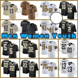 4 Derek Carr Football Jerseys Alvin Kamara New ints``Tyrann Mathieu Jameis Winston Chris Olave Marshon Lattimore Jamaal Williams Taysom Hill Pete Werner