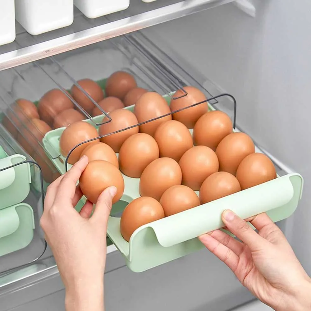 Contenedor organizador de huevos de 32 rejillas para refrigerador