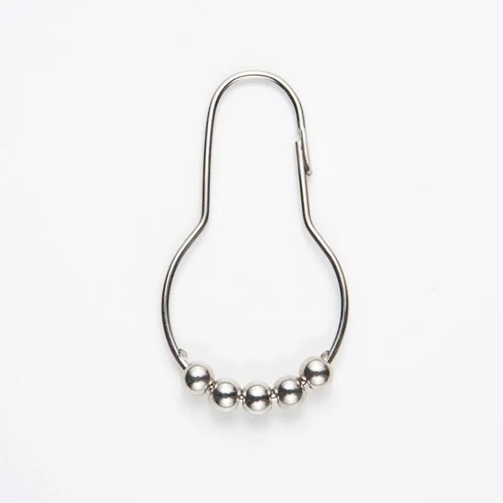 New Shower Curtain Rings Hooks Metal Bathroom Clip Easy Glide Hooks Polished Shower Curtain Rings Curtain Hooks LX1334