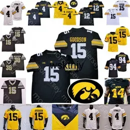 Wsk Custom IOWA Hawkeyes Football Jersey NCAA College Kadyn Proctor Tyler Goodson T.J. Hockenson Josh Jackson Spencer Petras Sam LaPorta Ivory -Martin Moss Nate