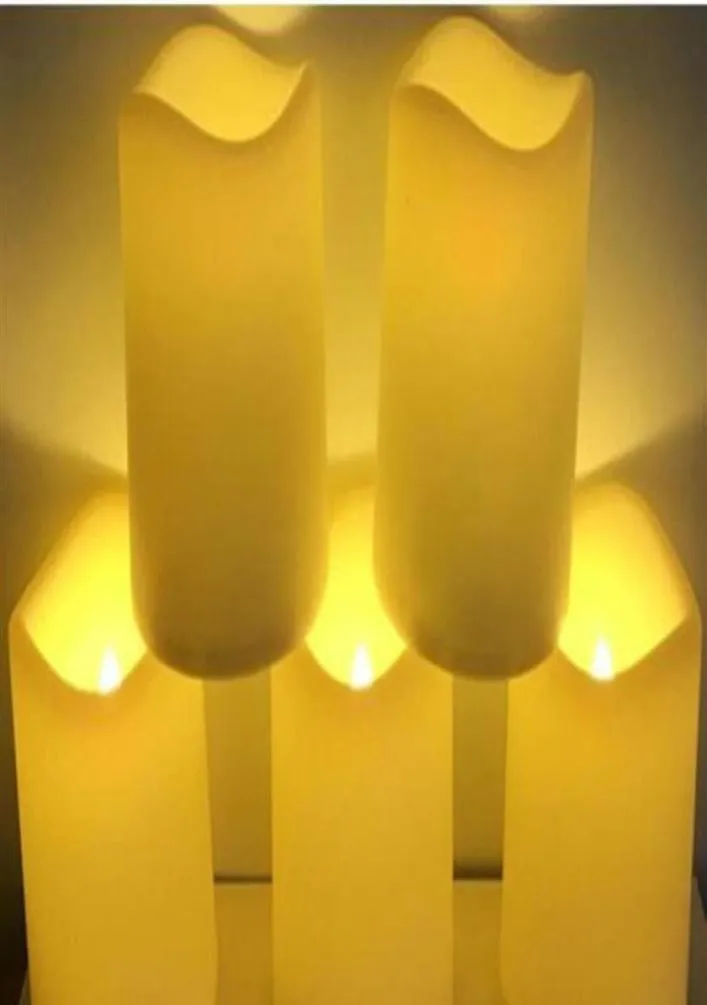 Ljusdekor Hemträdgård 6st Lot 3x4 tum Flamelös plastpelare LED -ljus med timerljus Batteriet Apprated Candle A Qyl6648101