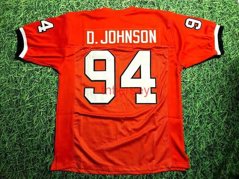 MIT مخصص مخصص Dwayne Johnson Miami Hurricanes Jersey The Rock Ballers Olm Stitched أضف أي رقم اسم مرتفع