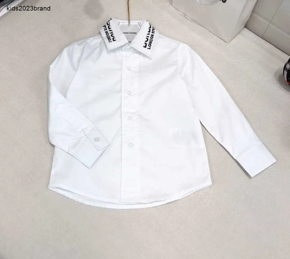 New lapel baby Shirt Collar logo embroidery design boys coat Size 100-160 CM kids designer clothes Child Blouses Nov25