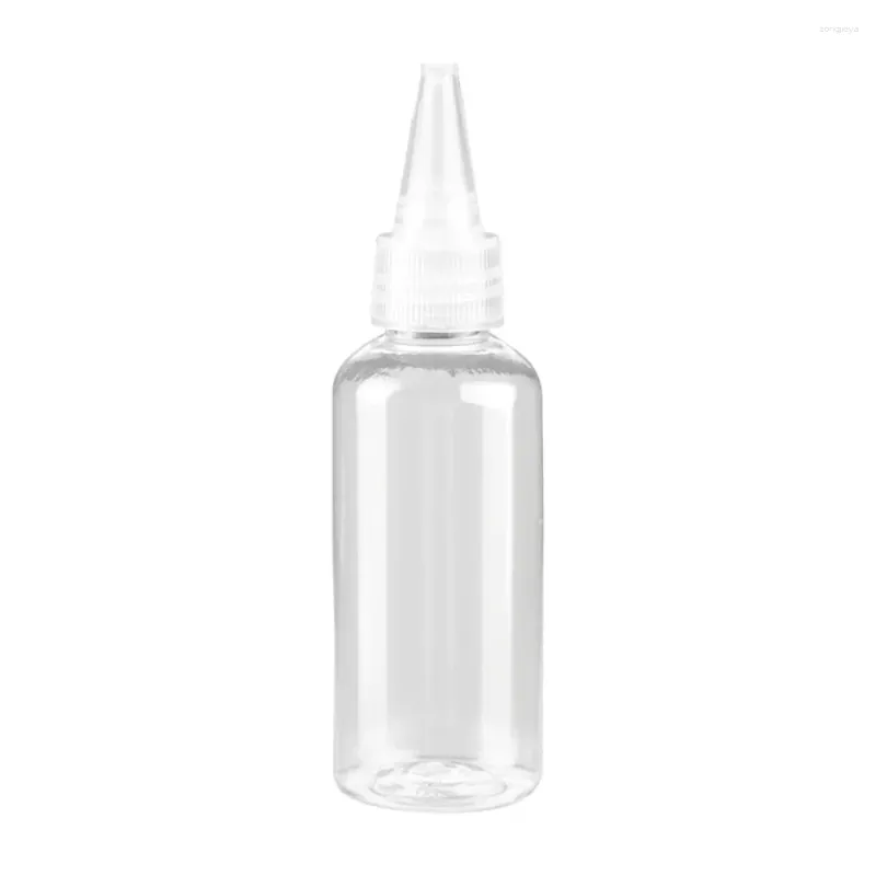 Depolama şişeleri şeffaf plastik gaga şişesi boş alt şişe sıkma emülsiyonu küçük sıvı boya ucu damla boya