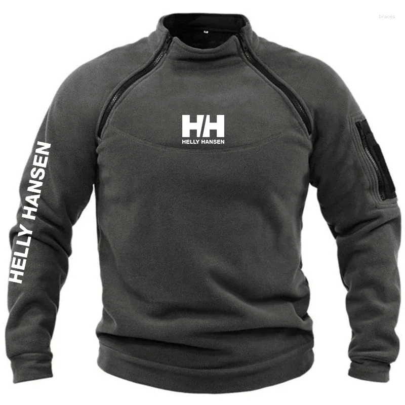 Sweats à capuche pour hommes décontracté chaud pull à fermeture éclair tactique polaire coupe-vent veste hiver en plein air sweat imprimé gymnase hauts de sport pour homme