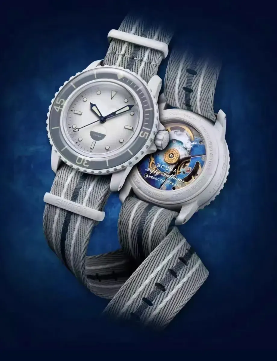 omg Luxo de alta qualidade para homens cinco oceano relógios automáticos biocerâmicos vidros de safira designer de função completa edição limitada relógio de quartzo