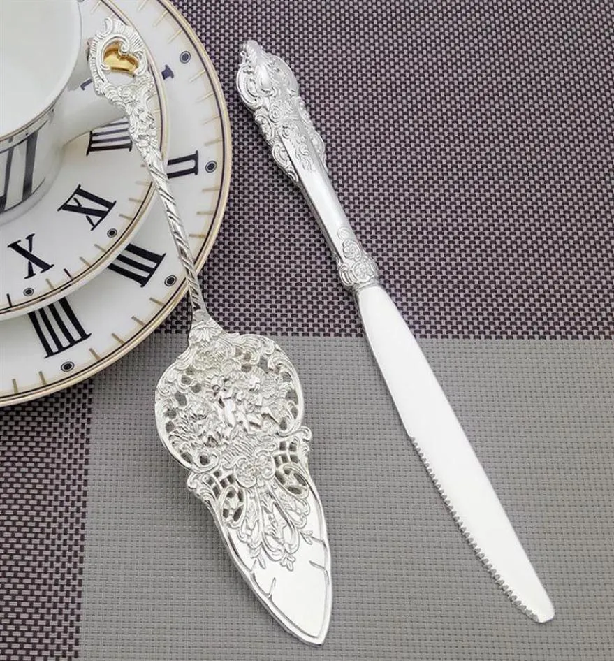 Dinnerware Sets 1pc Elegant Wedding Cake Shovel Silver Patula Cheese Knife Cutlery Silverware Butter Baking Tools Party Decoration5853106
