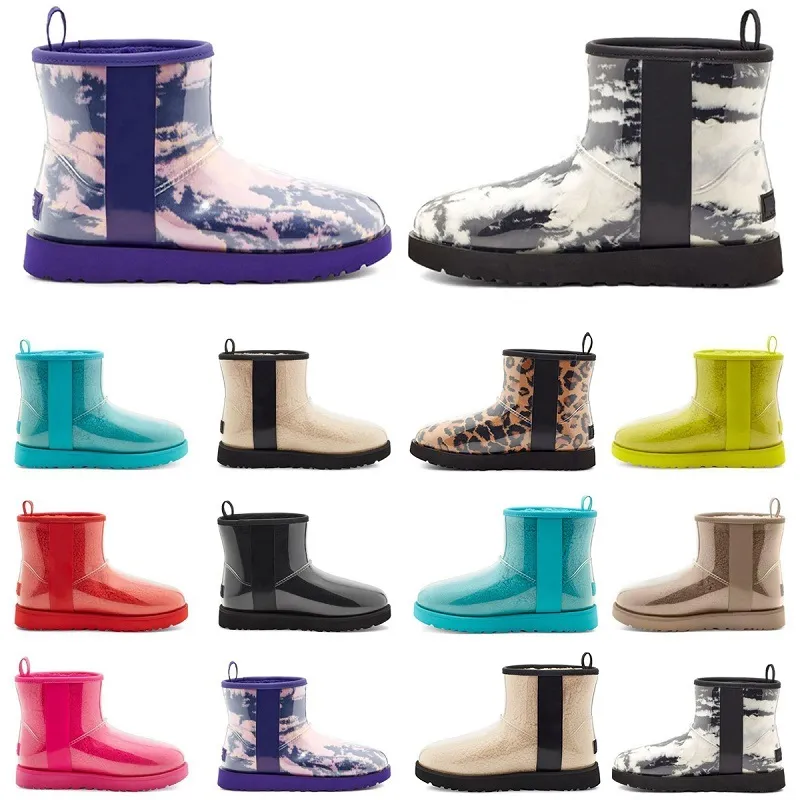 2024 Classic Clear Mini Boots designer stivaletti da neve invernali Top brevetti di alta qualità da donna da donna in pelliccia pelosa ragazze in raso stivale alla caviglia stivaletti da uomo neve mezzo ginocchio corto 35-40