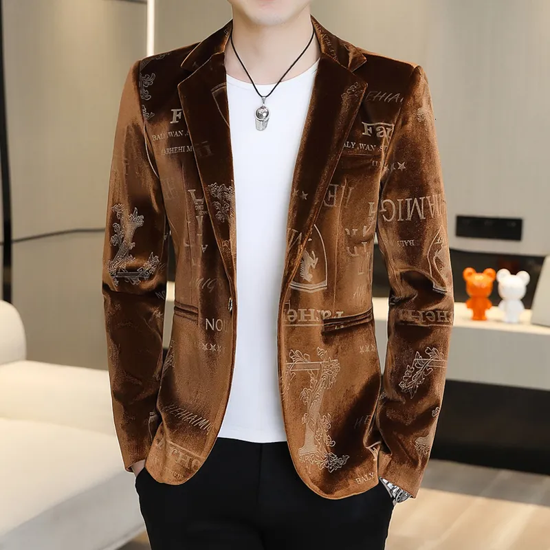 Velvet Jackets for Men Jacket Casual Fashion Blazer Beige Suits for Men  Slim Fit Sports and Blazers with Sation Collar XXS at Amazon Men's Clothing  store