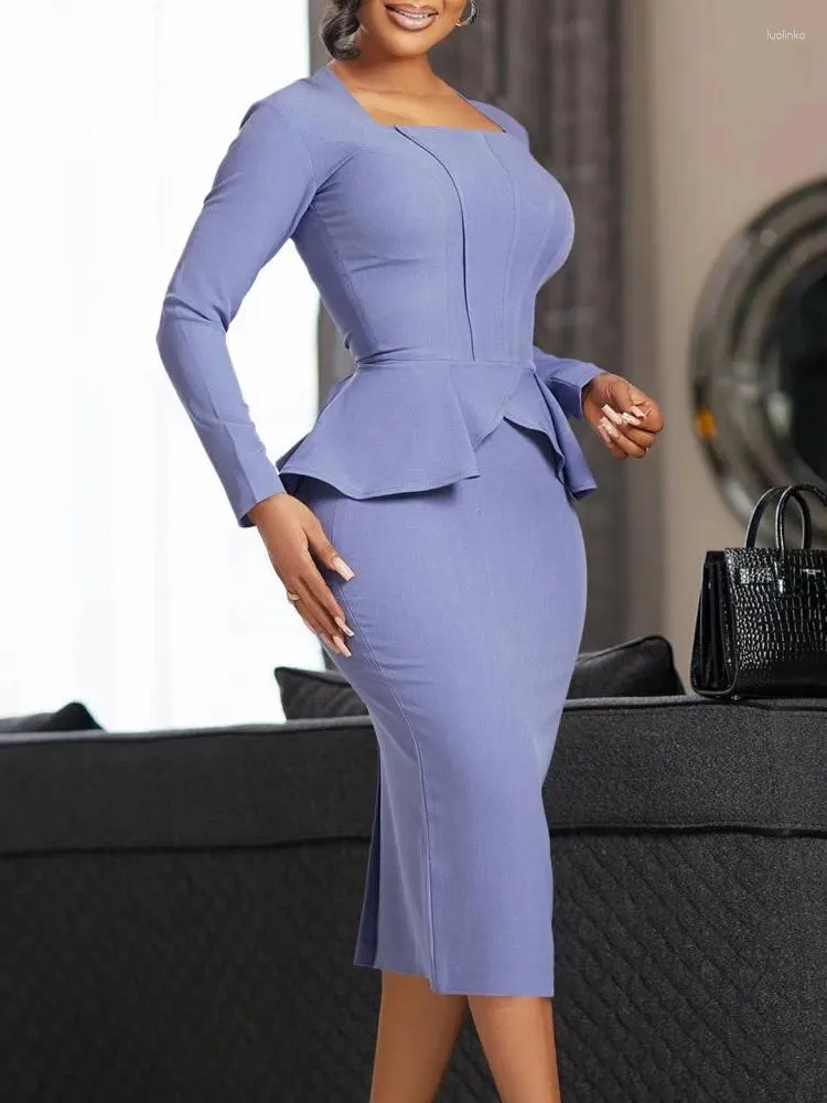 chinese dress ladies Women's Pencil Dress with 2-Step Peplum Sleeve main image 1