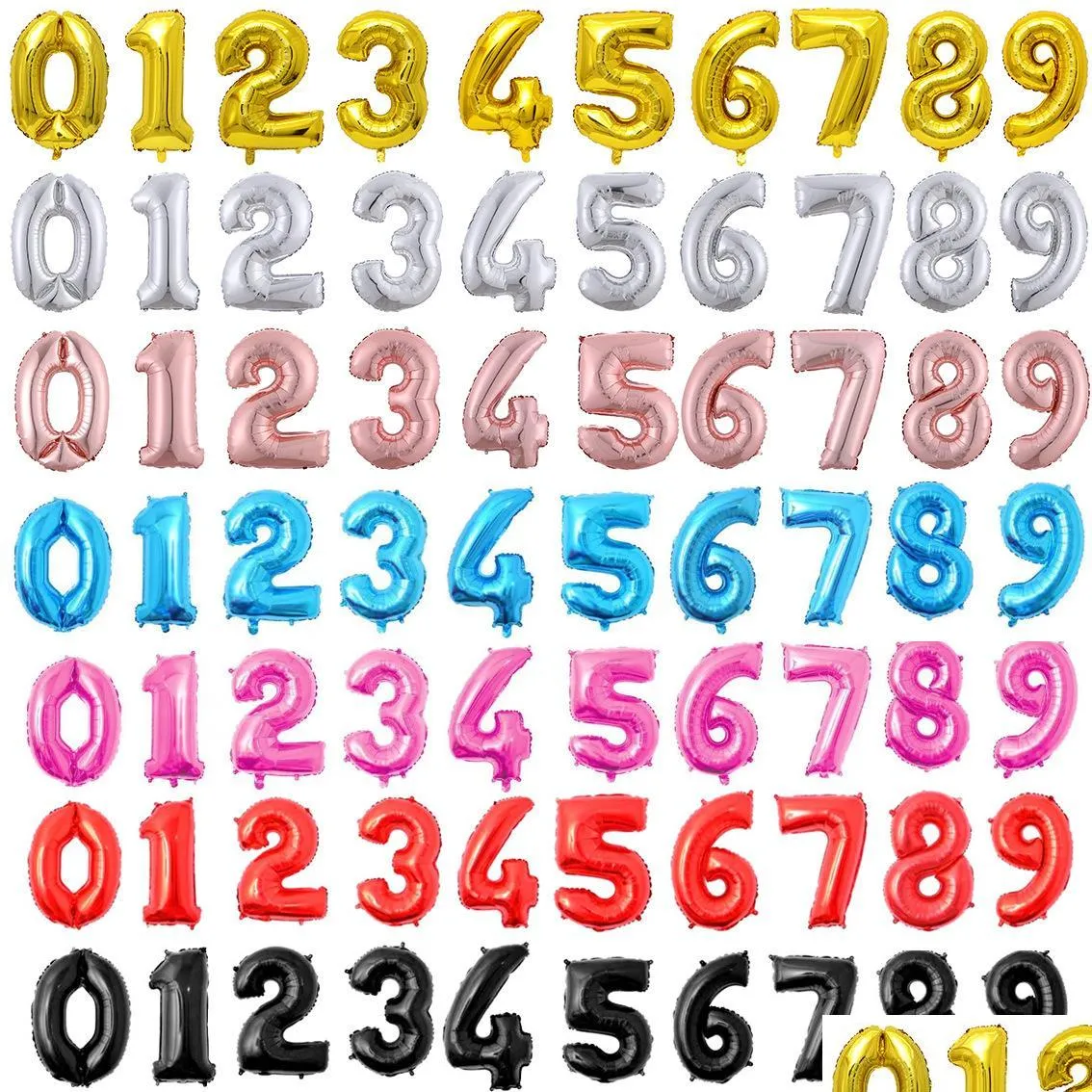 32inch number foil balloons digit 09 balls for wedding birthday party decorations kids adult balon anniversary number supplies