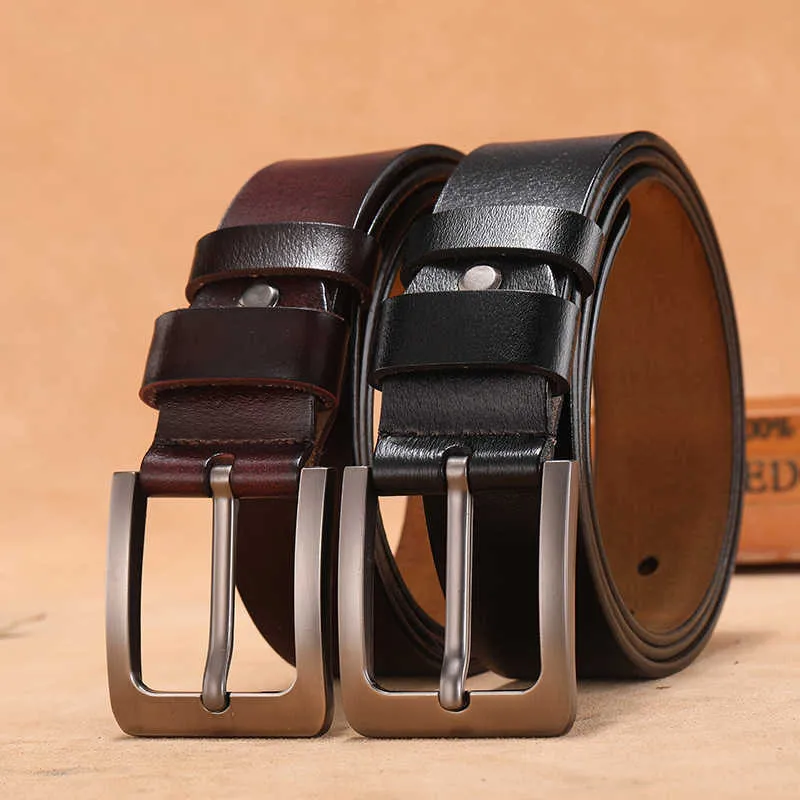 MEDYLA Mens Leather Belt High Quality Natural Leather Casual Belt