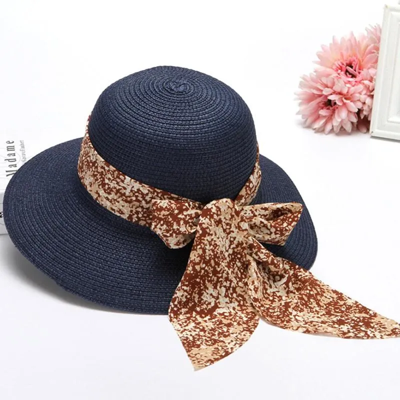2023 Womens Wide Brim Straw Hat Ribbon Foldable Sun Floppy Roll Up  Protection Cap In For Beach, Summer Outdoor Travel From Busanqing, $21.63