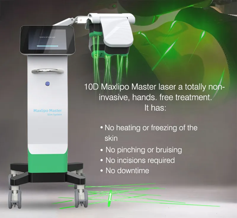 Macchina dimagrante laser lipo indolore 10D Emerald Cold Diode Terapia della luce laser Rimozione della cellulite Riduzione del grasso della pancia Master Slim Beauty Equipment