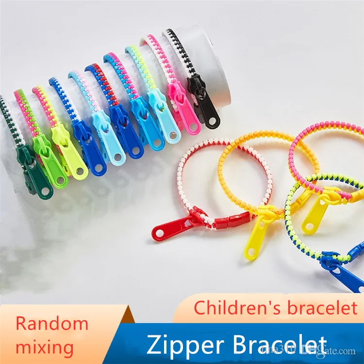 Zipper Bracelet Children bracelet Zipped Decompression toys Unzipped Wrist Band Stress Reliever Autism Anxiety Reducer Reusable LT388