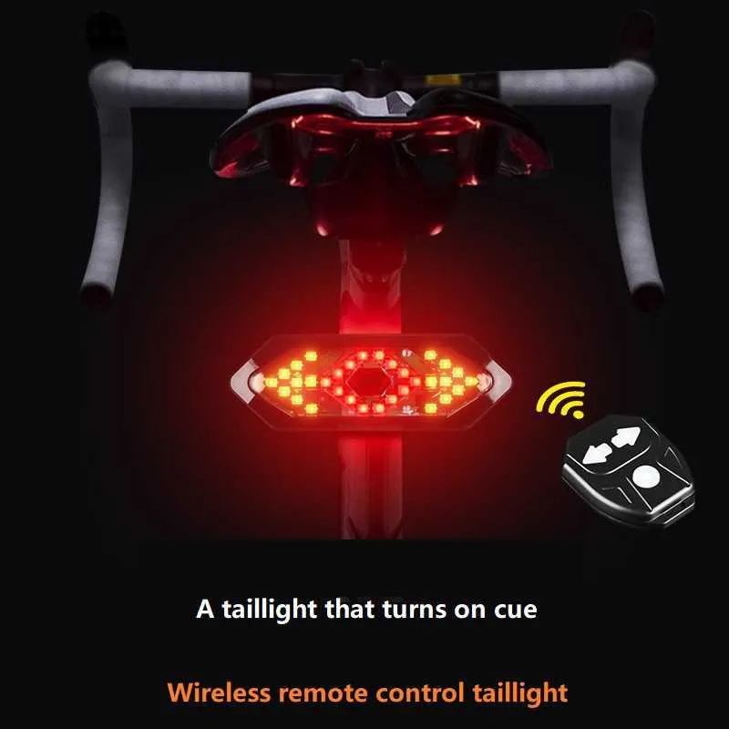 Fietslichten Remote Lights Bike Draai Signaal Achterlicht Fietslamp LED Oplaadbare USB Bike Draadloze LED LED LED -LICHT BIKE Accessoires P230427