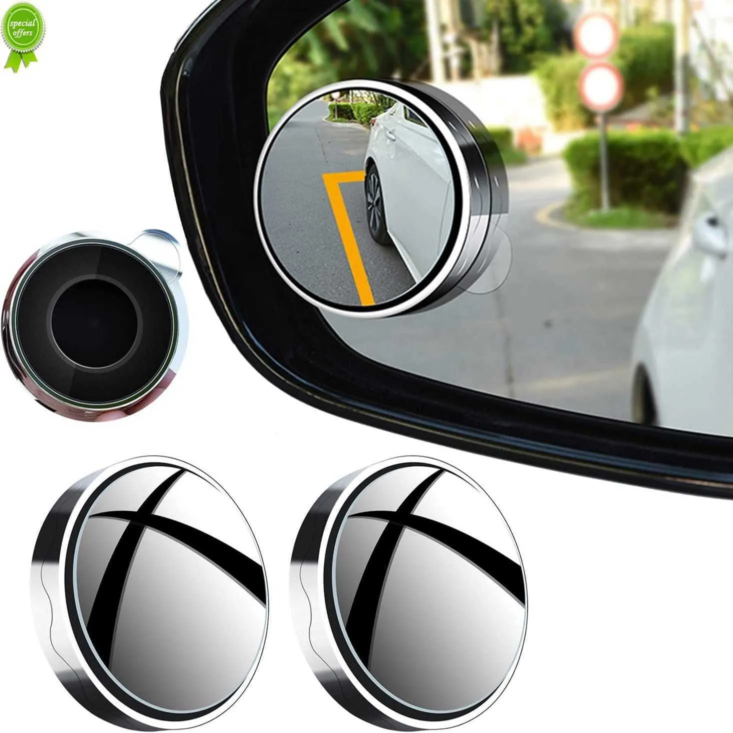 2X CAR BLIND Spot Mirror Auto 360° Wide Angle Convex Rear Side View - Foto 6