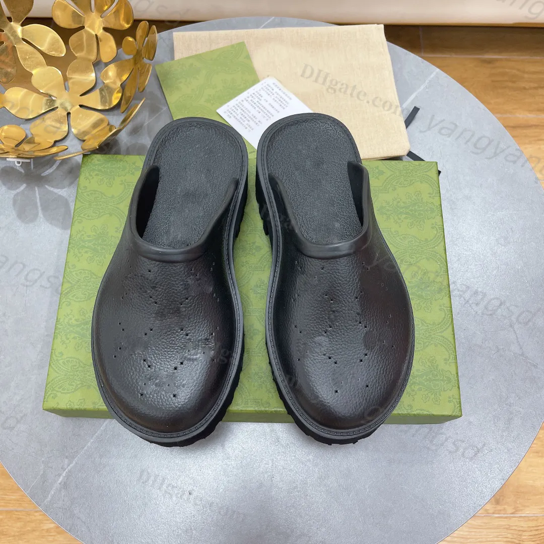 2023 Designer heren instapsandalen Pantoffels Damesplatform Dia's geperforeerde sandalen Holle schoenen Geleikleuren zolen Hoge hak Zomer Rubberen noppenzool muilezels