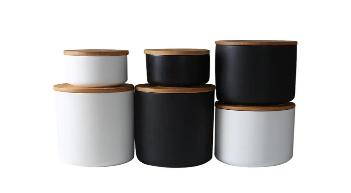 Keramisk kaffebanan lufttät med förseglat bambu lock 800 ml kök mat förvaring burk container för te socker kaffeböna nötter gr9741883
