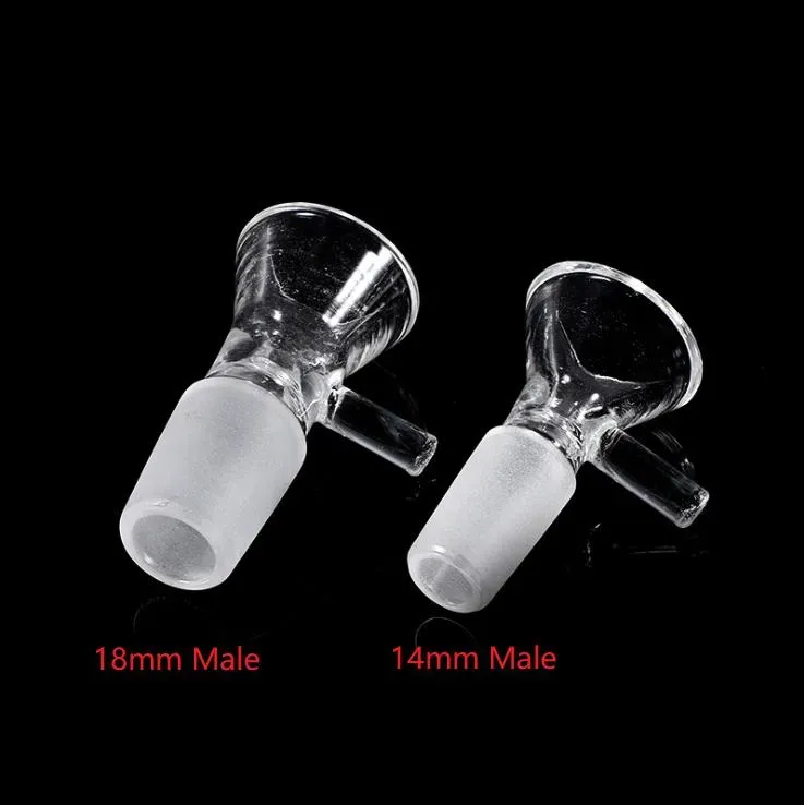 14mm 18mm Male Glass Bowl Clear Color For Hookahs Bong With Handle Smoking Tool Slide Bowls Water Piece