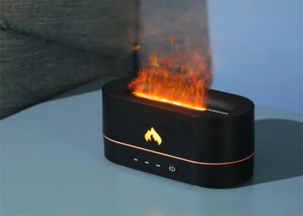 불꽃 효과 에어 가습기 135H USB 스마트 타이밍 LED 전기 아로마 테라피 디퓨저 디퓨저 시뮬레이션 불 불타 가습기 2205271252288