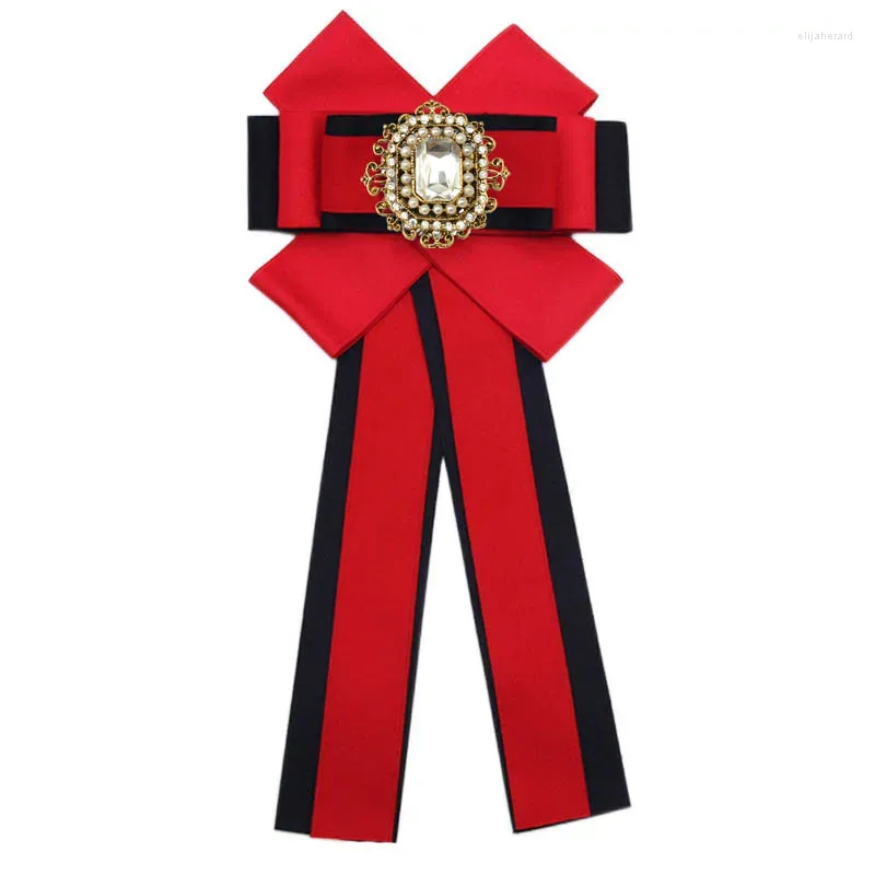 Bow Ties Original Tie Brooch Red Black Korean Fashion Women's Clothing Suits Shirt Corsage Rhinestone Bowtie Gift For Women