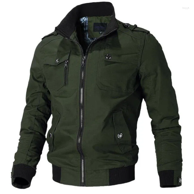 Jaquetas masculinas homens casuais algodão lavado casacos militares ao ar livre gola outerwear jaqueta masculina casaco moda masculina roupas do exército