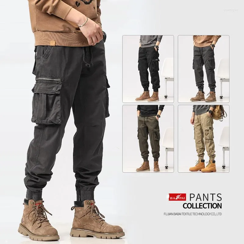 Pantaloni da uomo BAPAI 2023 Estate Uomo Moda Lavoro Outdoor Pantaloni da alpinismo resistenti all'usura Abbigliamento Street Cargo