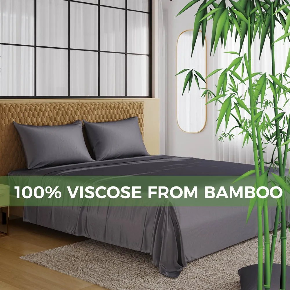 Ego - Juego de sábanas de bambú refrescantes de 3 piezas, sábanas sedosas con bolsillo de 16 pulgadas de profundidad, color blanco, gemelo