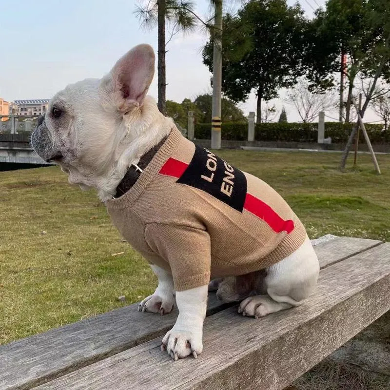 Prilleurs 8 tailles pull de chien de style anglais Vêtements pour animaux