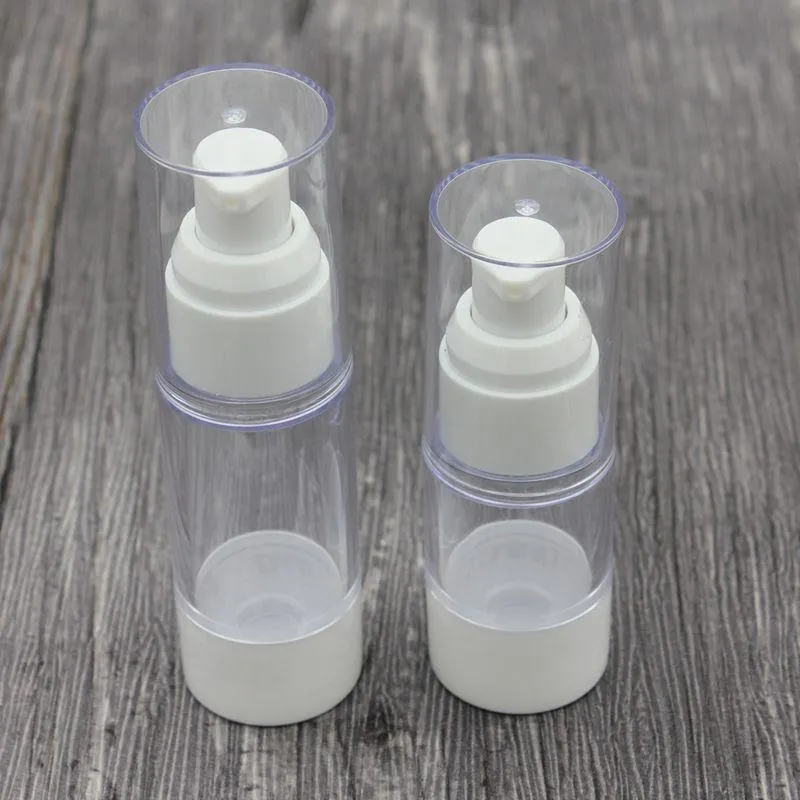 50 ml 30 ml 15 ml Sub Bottling Clear Airless Lotion Bottle Portable Refillable Vakuumflaskor för resor Kosmetiska förpackningar Rerjp