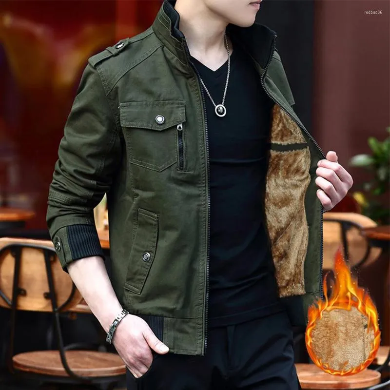 Mens Jackets Mens Military Bomber Jacket Army Cargo Casual Cotton