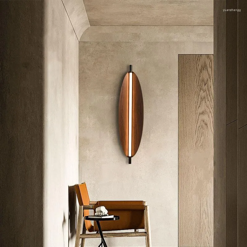 Wall Lamps Wabi Sabi Style Lamp Nordic Wood Grain Led Mounted Fixtures Minimalism Japanese Home Decor