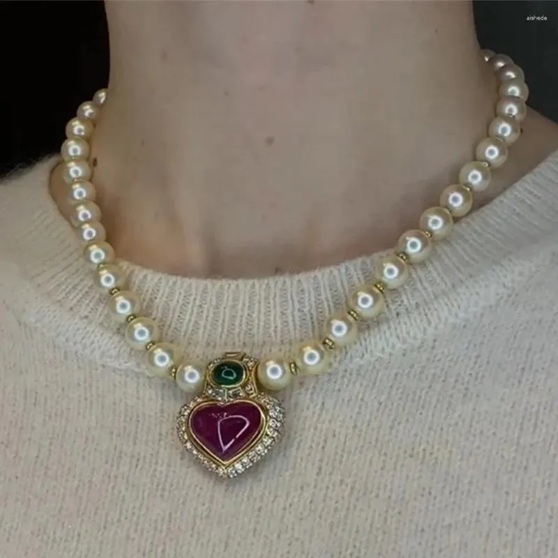 Ensemble de collier et boucles d'oreilles pour femmes et filles, pendentif en forme de cœur en verre personnalisé, cadeau de fête, accessoires bijoux