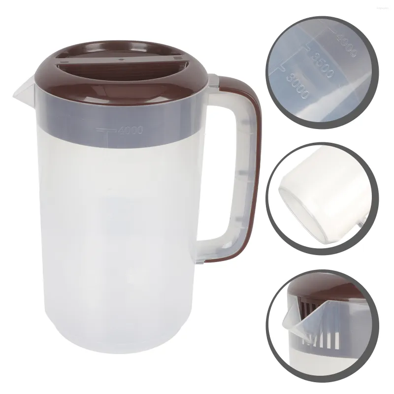 Set di stoviglie Go Contenitori Coperchi Brocca per sangria Brocca per l'acqua Beccuccio Plastica Trasparente Caffè Tè freddo Brocca Bottiglia fredda