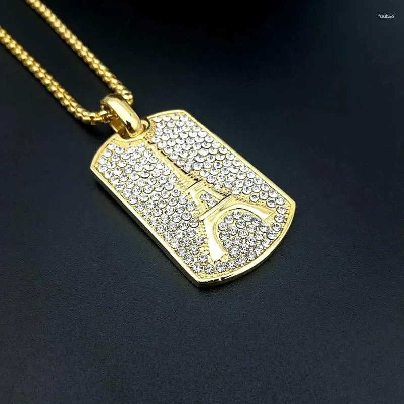 Colares Pingente Hip Hop Rock Full Strass Bling Out Aço Inoxidável Torre Eiffel Colar Quadrado Para Homens Rapper Jóias