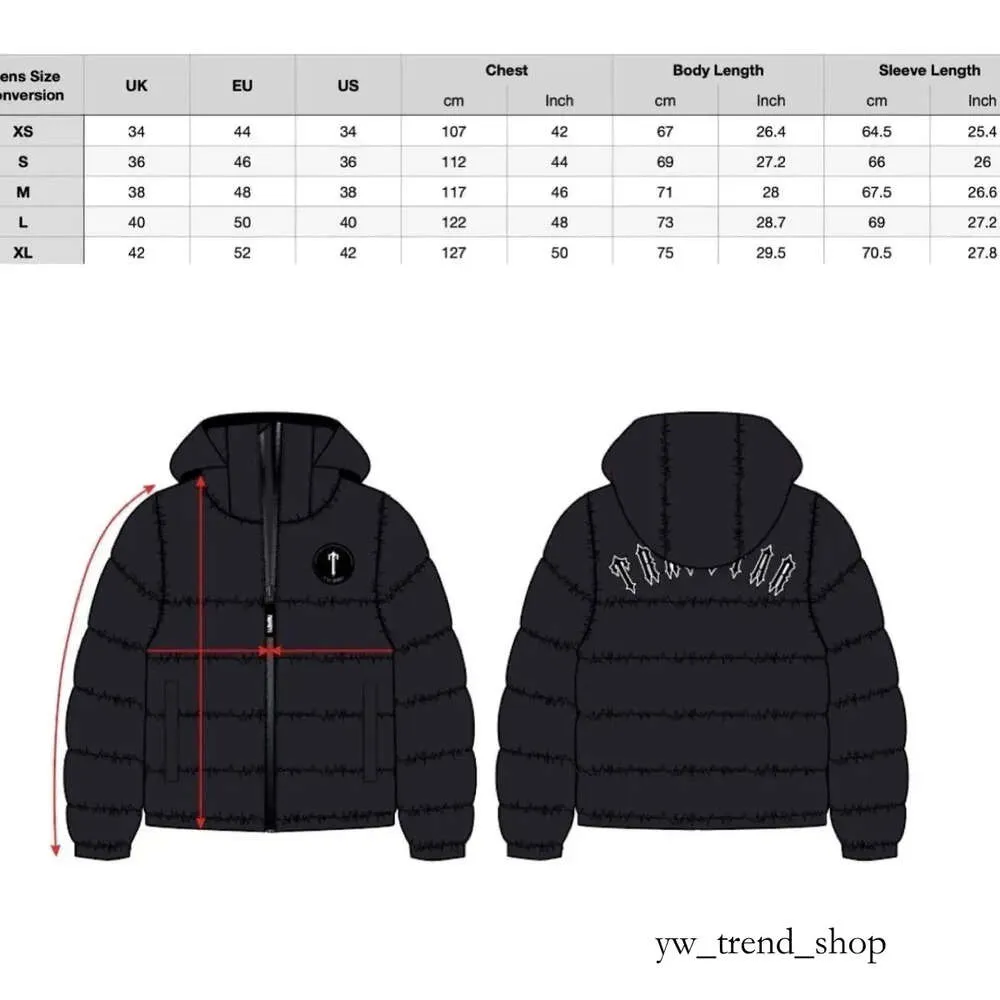 trapstar Trapstar Jacke Designer Decodierte Kapuzen-Pufferjacken Trapstars Wintermode Dicker warmer Daunenparka Doudoune Homme Giacca Winddicht 542