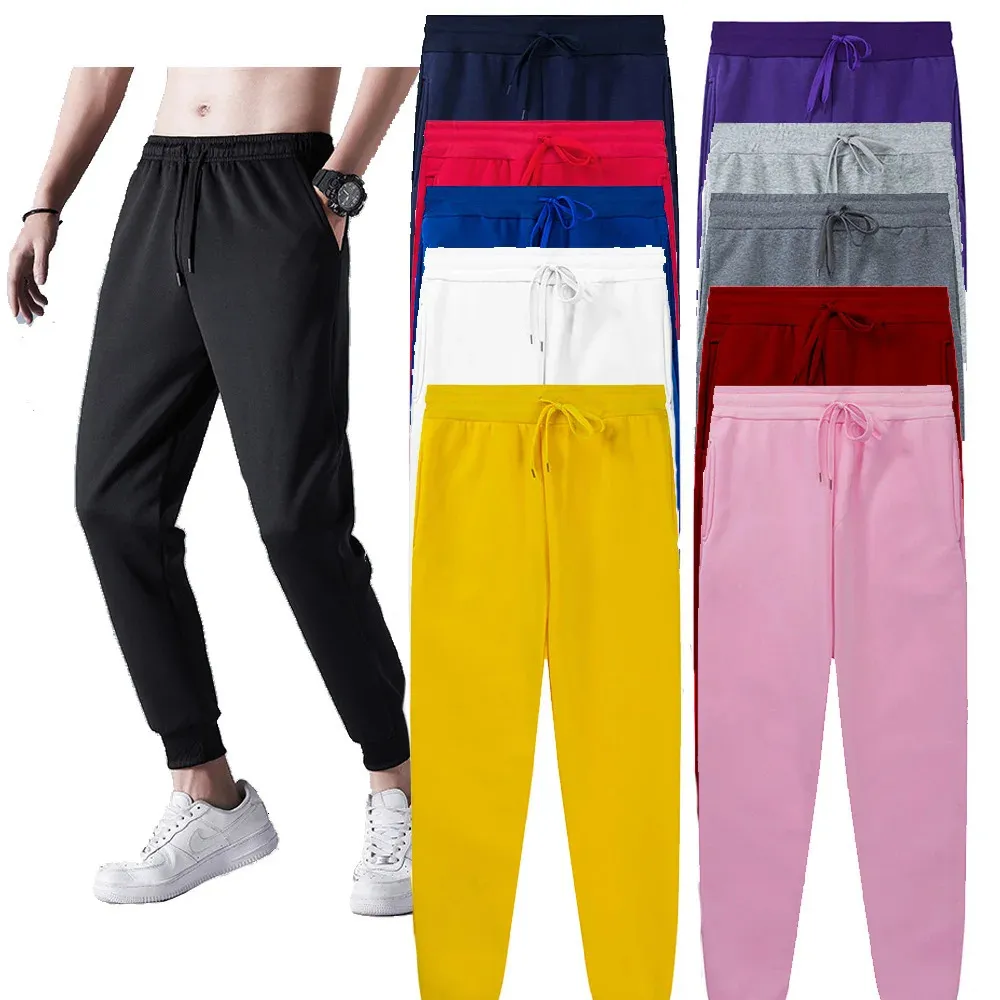 Herrbyxor Autumn Solid Color Pants Fitness Men Sportwear Tracksuit Bottoms Skinny Sweatpants Byxor Black Gym Jogger Track Pants 231127