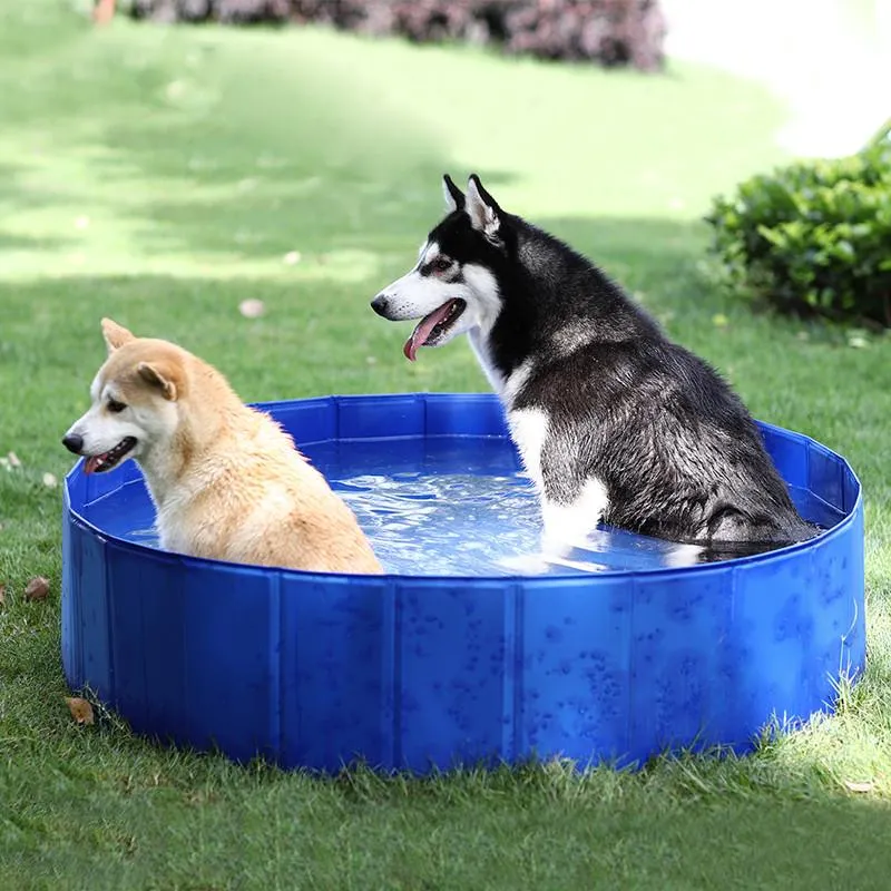 Mats Foldable Round Swimming Pets Pool Bathtub for Dog and Cat EcoFriendly Pet Sprinkler Pad Dog Cats Washer Dog Water Beds