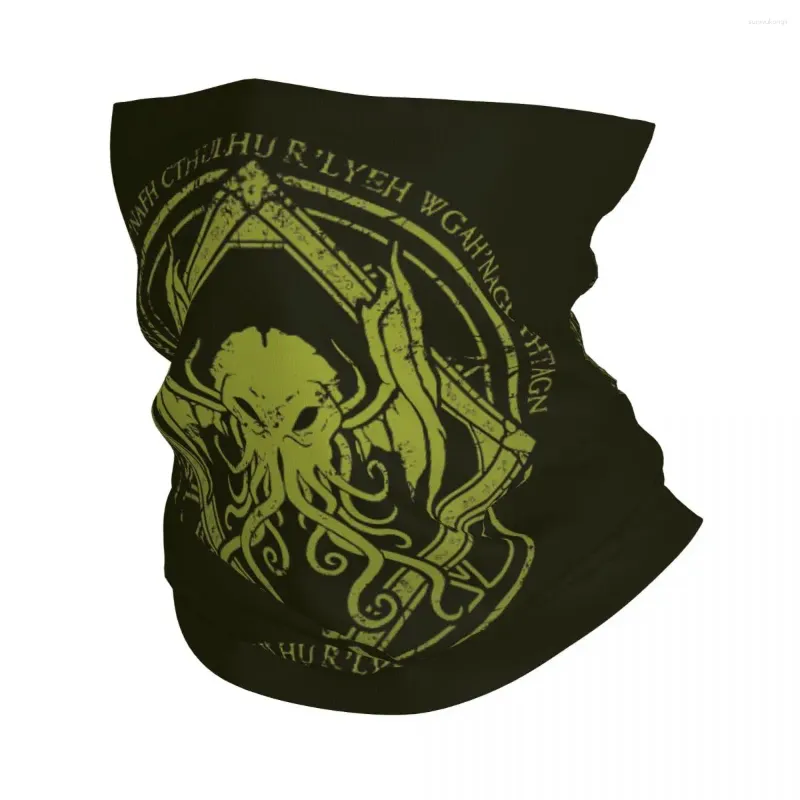 Berets Lovecraft Mythos Monster Cthulhu Neck Gaiter Women Men UV Protection Winter Bandana Scarf för cykling