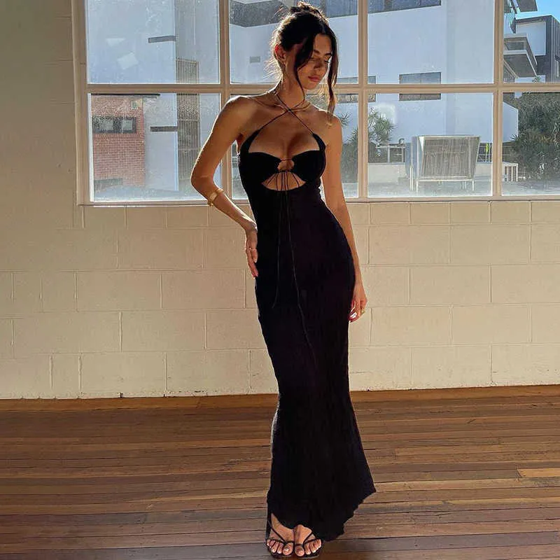 halter hollow dress Halter Sequin Floral Lace Fit & Flare Wedding Dress