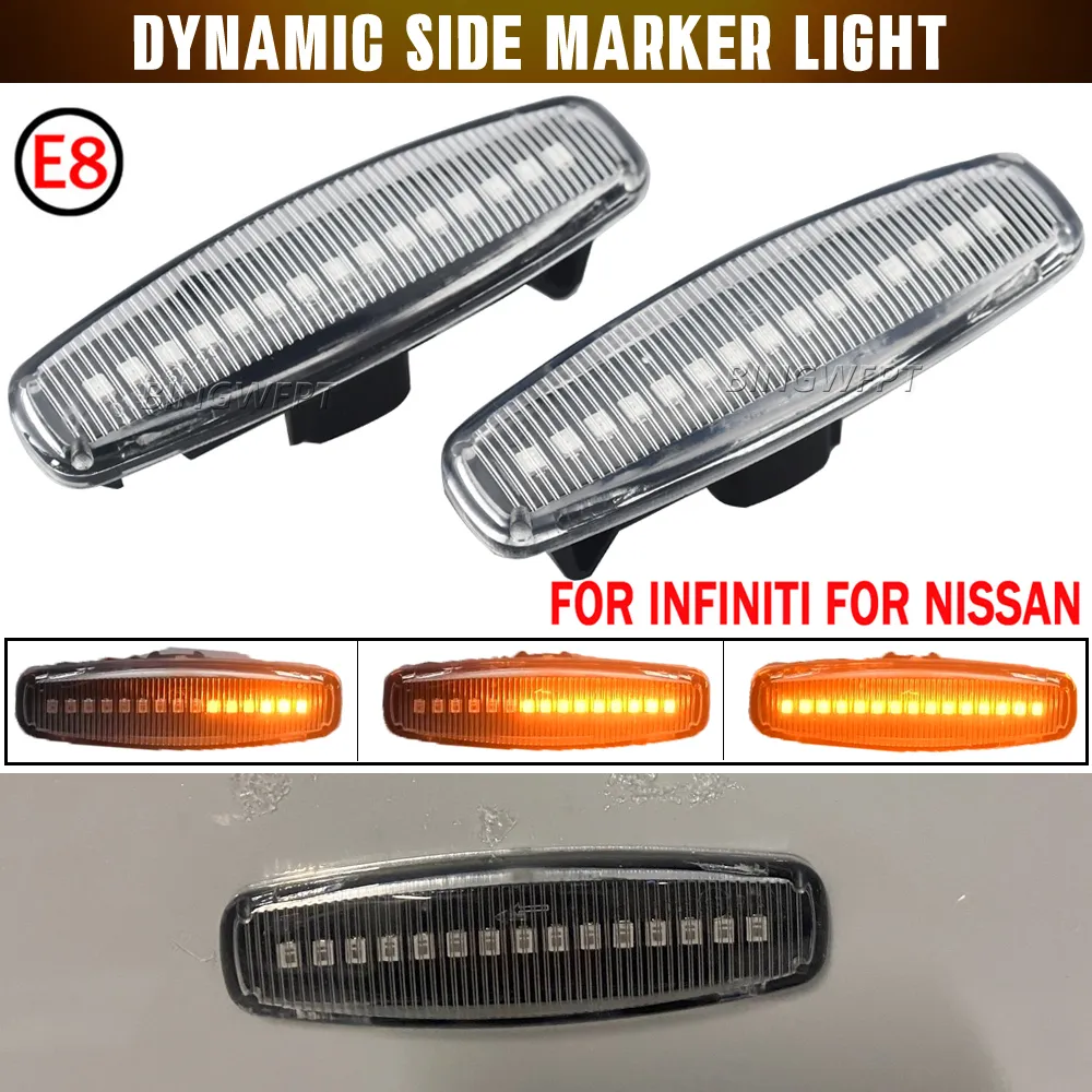 2 stücke LED Dynamische Seite Marker Blinker Lichter Für Infiniti EX25 EX35 EX37 FX30d FX35 FX37 FX50 G25 G35 g37 JX35 M25 M35 M37