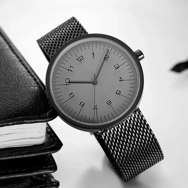 Horloges Herenhorloges Geekthink Heren quartzhorloge Roestvrij stalen gaasband Waterdicht sporthorloge Horloges Mannen #a