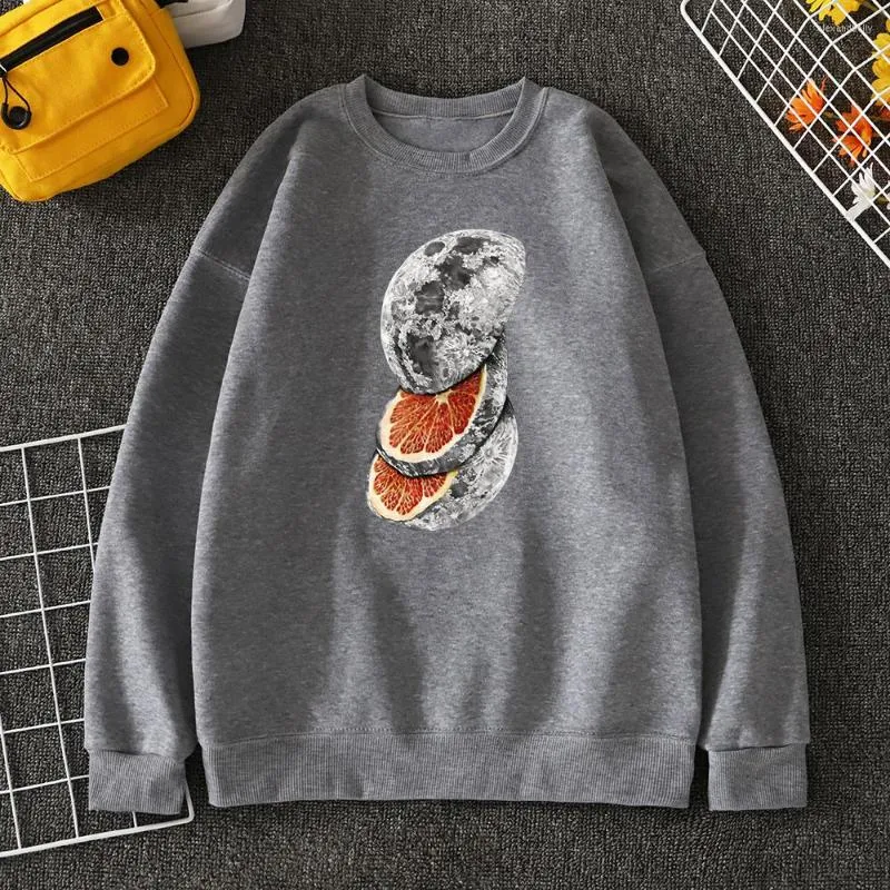 Hoodies masculinos cortam a lua para obter um limão de impressão engraçada masculina suores estéticos roupas coreanas de qualidade