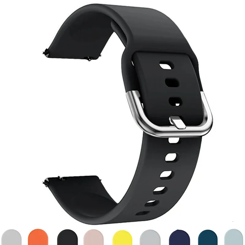 Assista Bandas 20mm 22mm Banda de Silicone para Galaxy Watch 6 5Pro4 44mm 40mm Active 2 Gear 3 Strap Pulseira Galaxy 4 46mm 42mm 231124