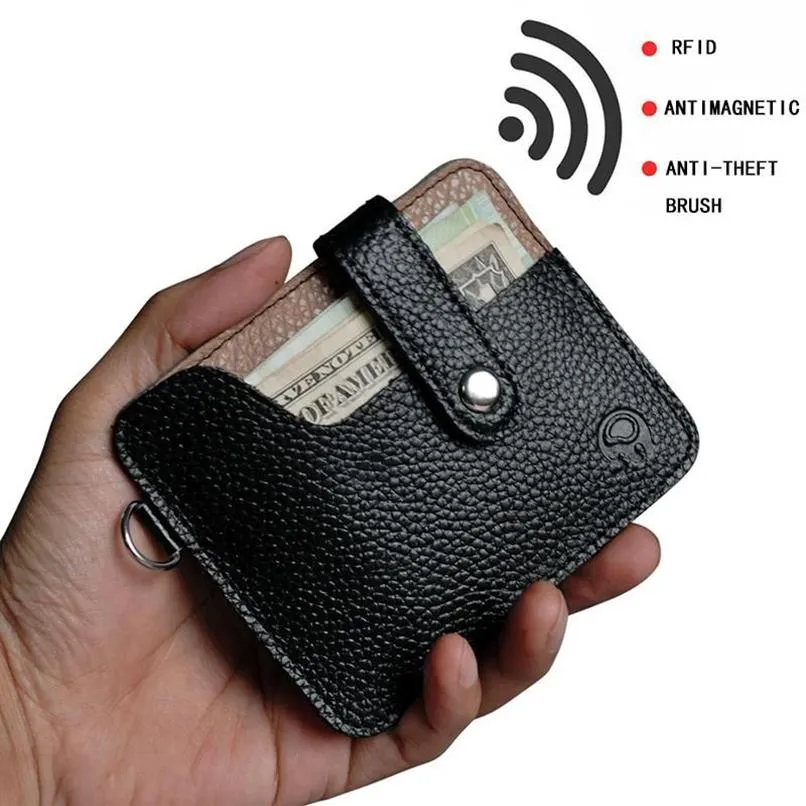 Card Holders Slim RFID Leather Wallet Credit ID Holder Purse Money Case For Men Women Small Bag Male Purses NR85310e