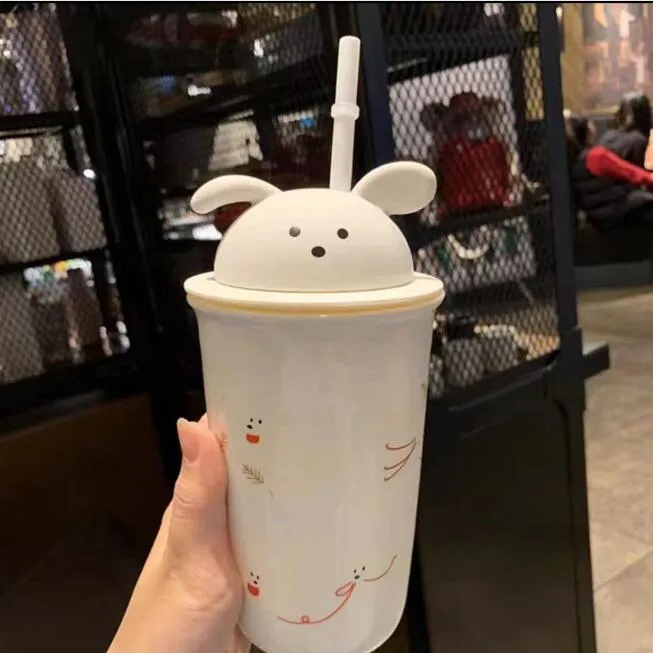 Creative Pink Cherry Blossom Bear Mason Large Capacity Double Glass Coffee  Mug with Sippy Cup from Dhgate Other Drinkware - price 23.97